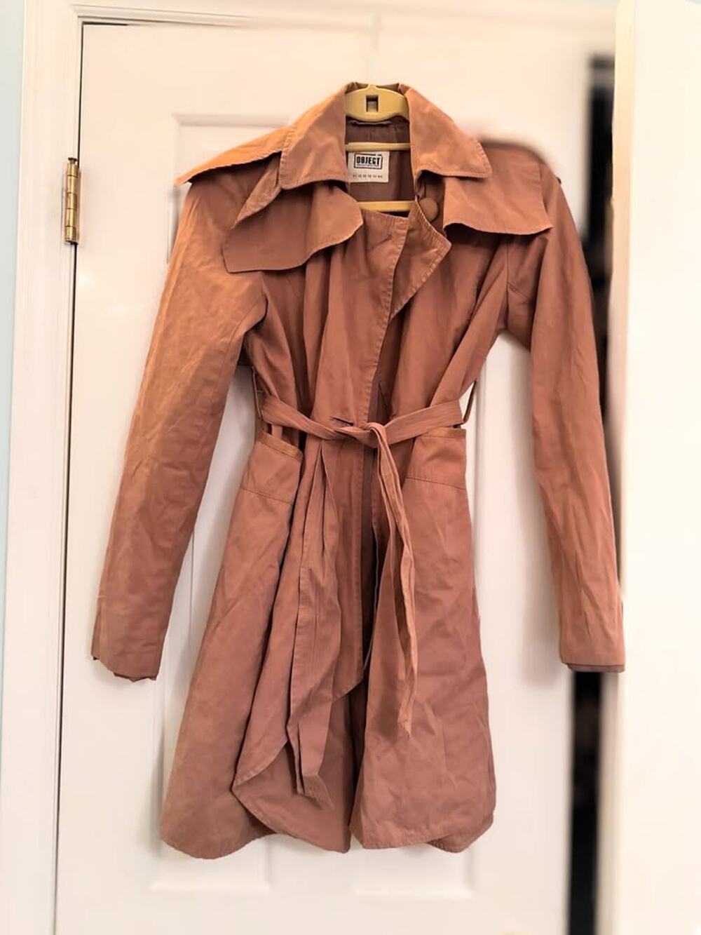 Camel Beige Belted Trench Coat Women's US 2/Size small